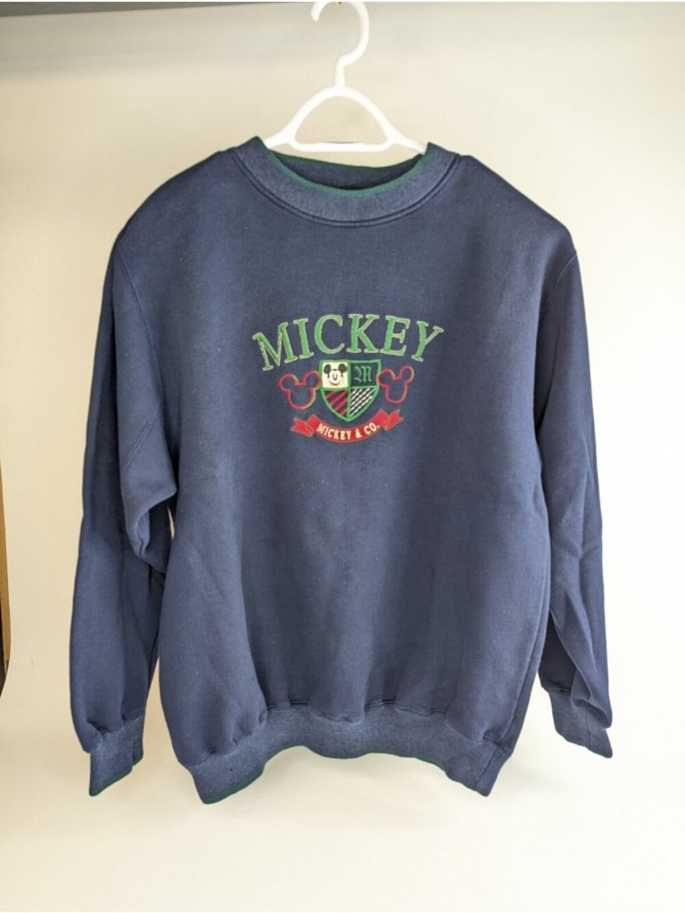 Mickey Mouse Womens XL Sweatshirt Vintage Navy Blue Embroidered by Genus Disney